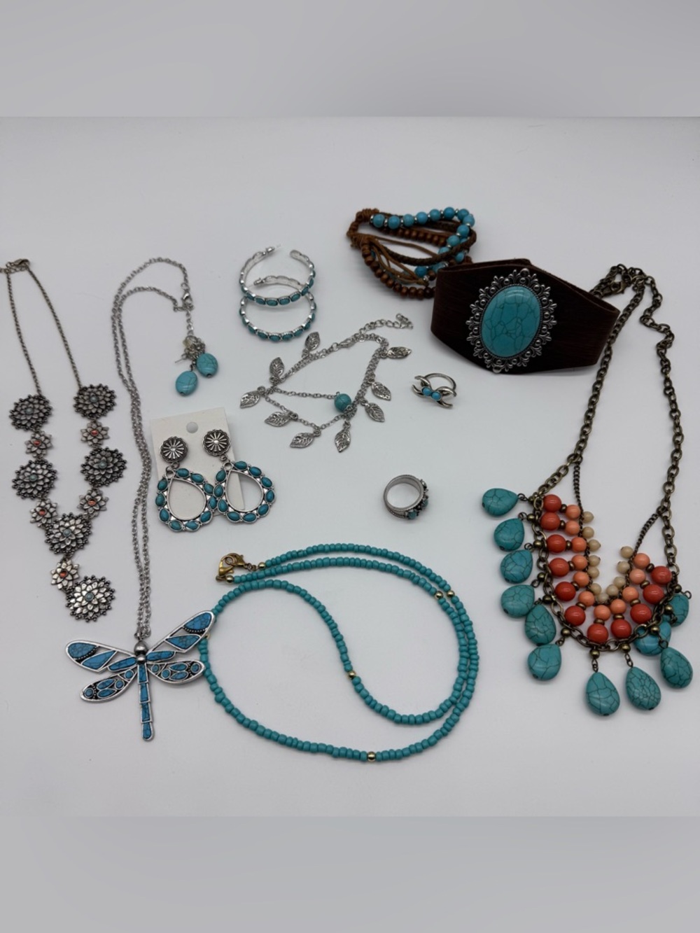 Boho Western Jewelry Bundle Turquoise Style Mixed Lot Statement